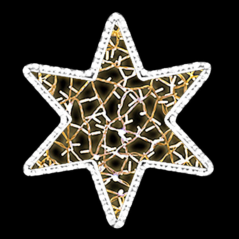 Světelný dekor hvězda LED 5573 - 55 x 55 cm s výpletem
