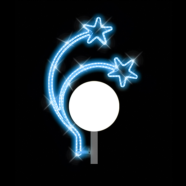 Světelný dekor na lampu hvězdy s pruty LED 8161 - 123 x 78 cm