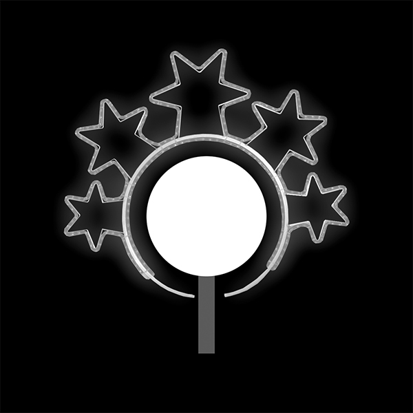 Světelný dekor na lampu věnec hvězd LED 8292 -97 x 111 cm