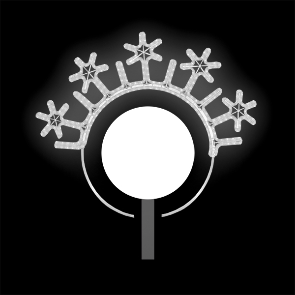 Světelný dekor na lampu Čelenka vloček LED 8312 - 90 x 106 cm