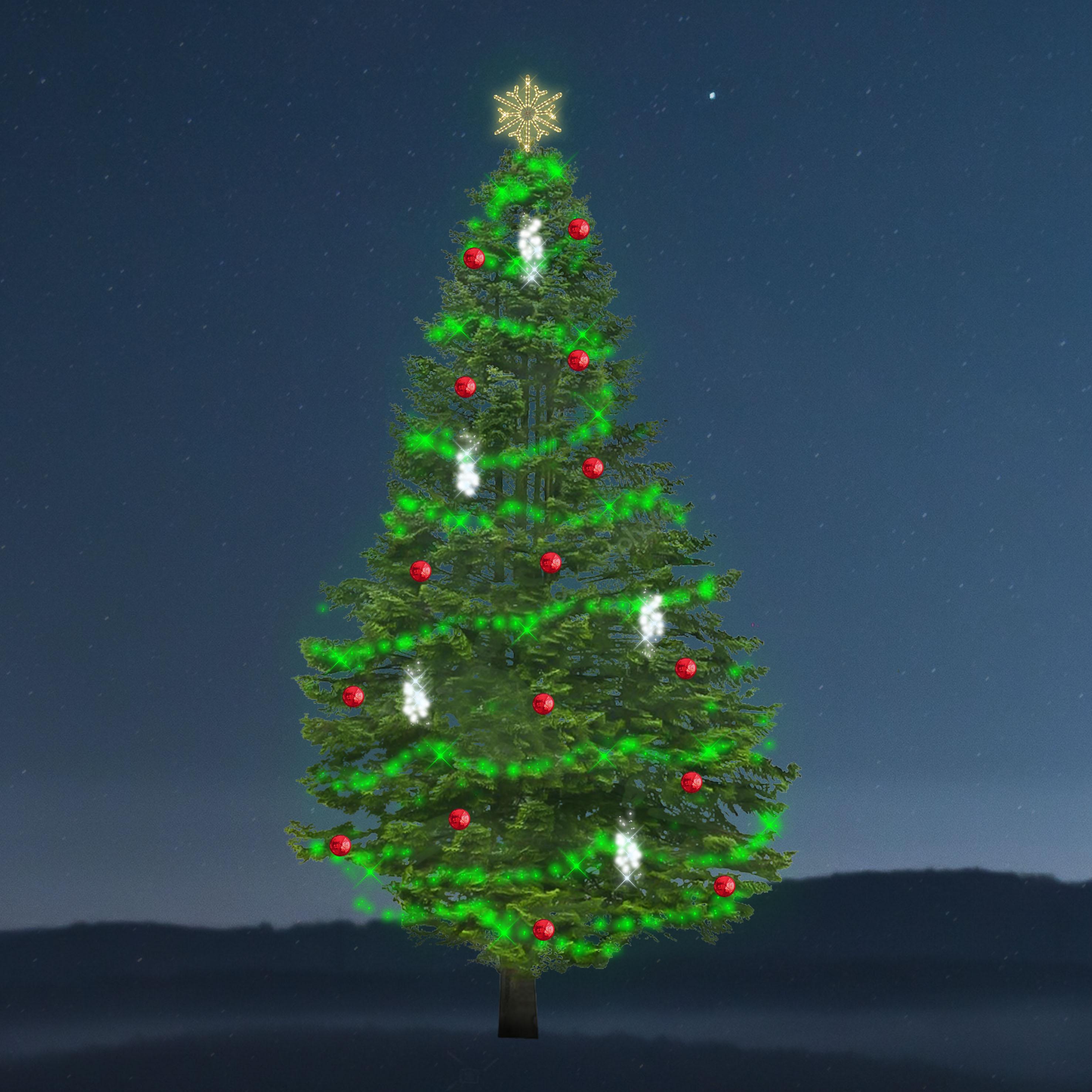 Sada osvětlení na strom Synchrone - Snowdrop - 1600 LED, 5-9 m