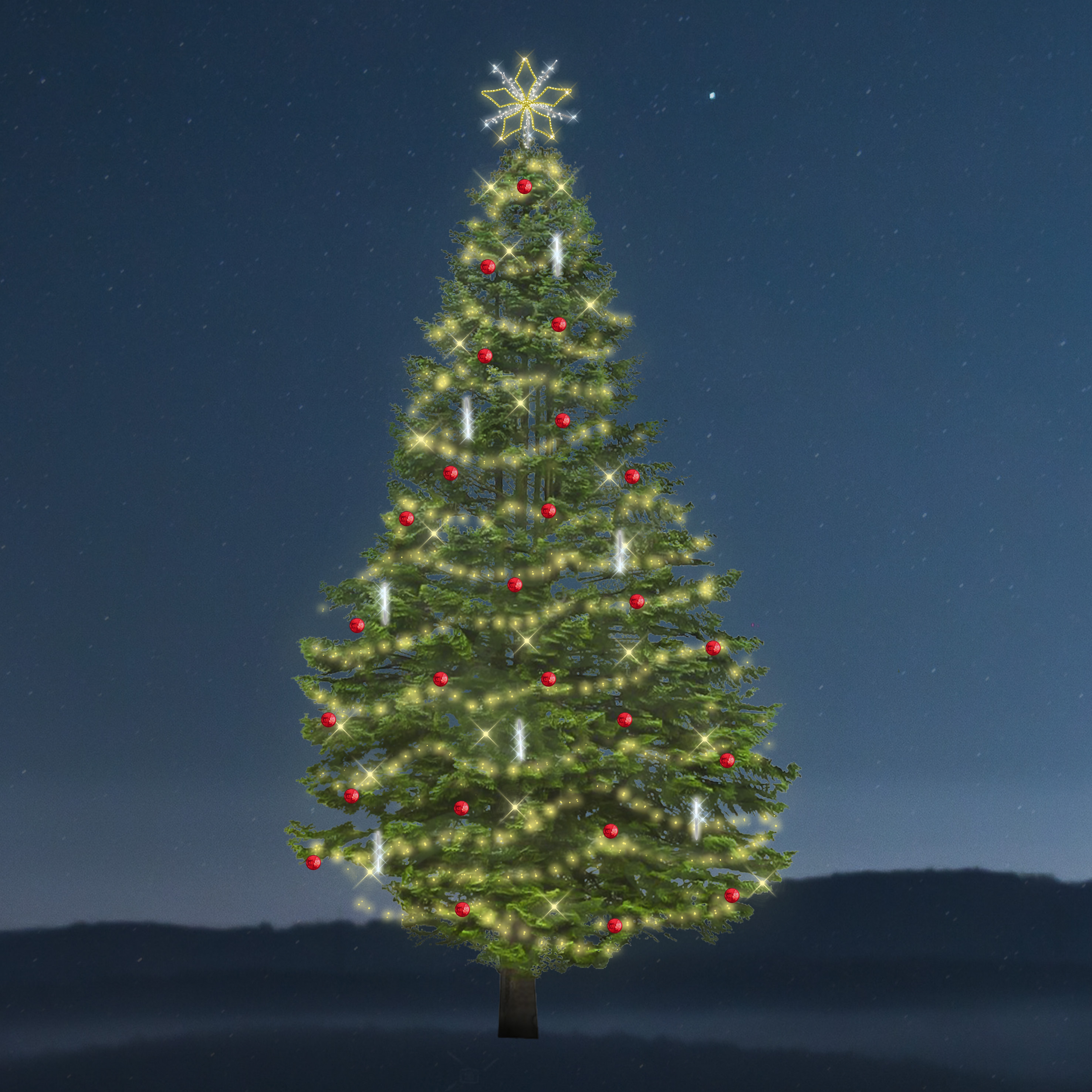 Sada osvětlení na strom Classic - Snowfall - 3309 LED, 10-12 m