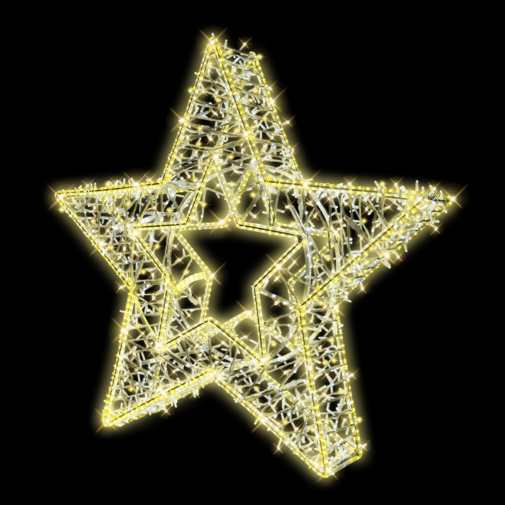 3D LED plochá hvězda - N10/23 - 24 V - 165 x 171 x 30 cm solitér