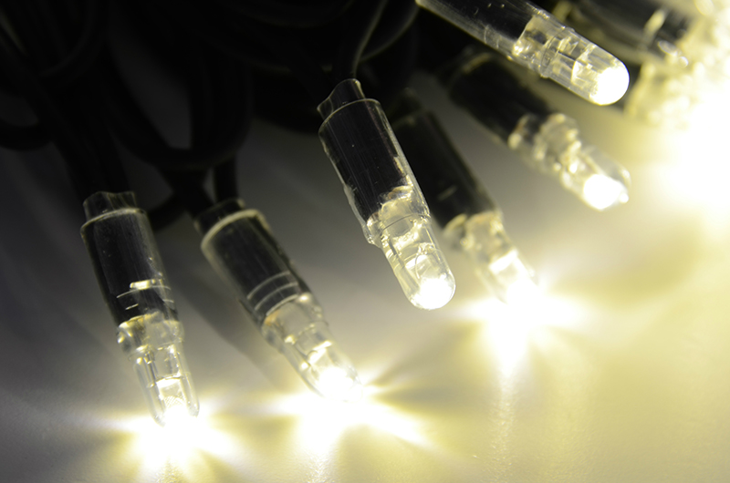 Světelný řetěz LED-PLR-100 teplá bílá/čk 10m, 100 LED