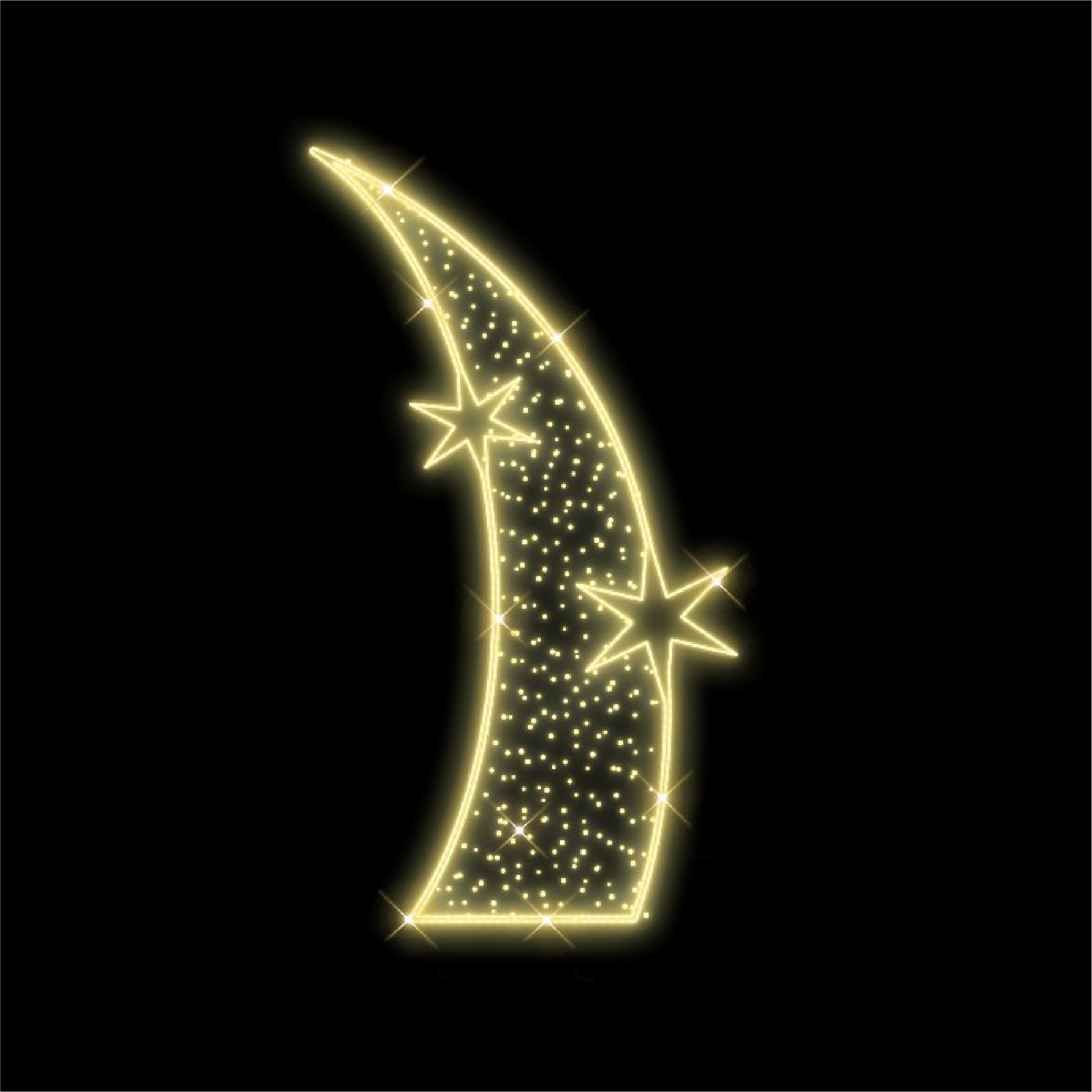 2D LED půloblouk s hvězdami střední - N17/25 - 24 V - 245 x 137 cm