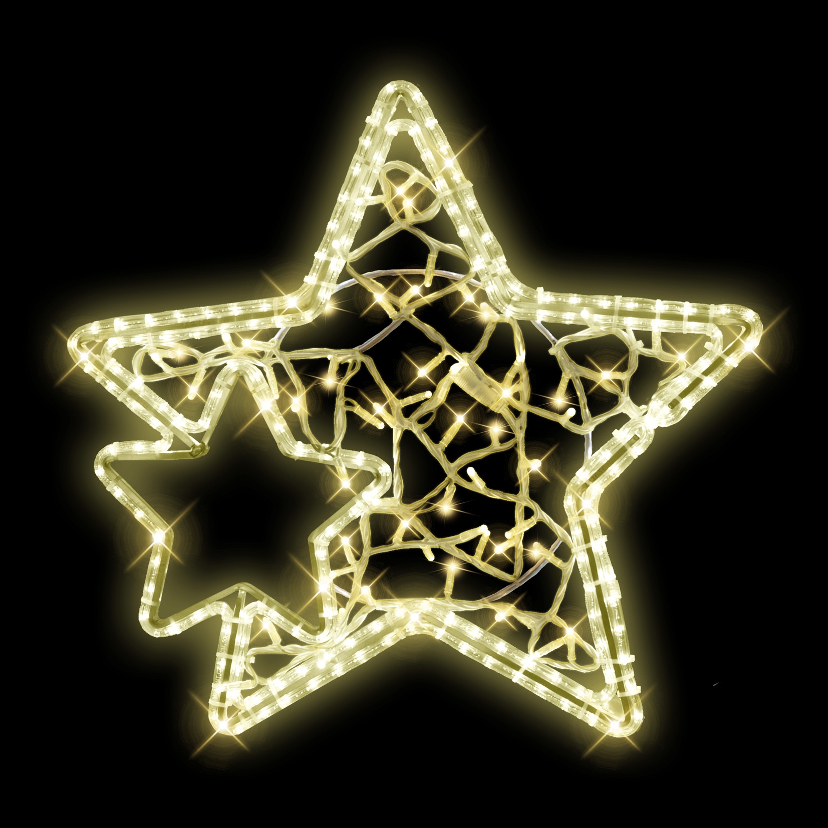 Hvězda ve hvězdě dekor LED 1583 - N23/23 - 65 x 71 cm