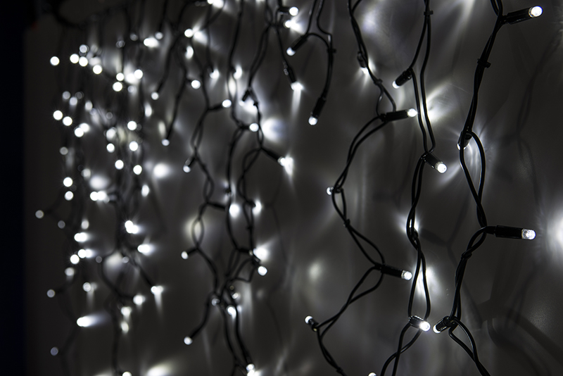 Světelný rampouch LEDIPLR-38 bílá/čk 1,5m, 304 LED křížový konektor