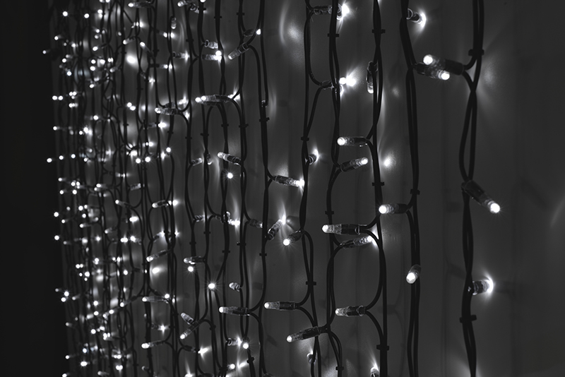 Světelný závěs LED-PLRS-1926 bílá/čk 1,5m, 481 LED