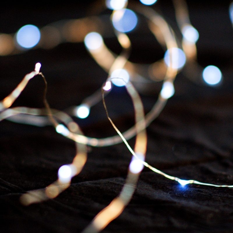 Světelný řetěz LED-FLBC-40L bílá/stříbrná na baterie 4m, 40 LED