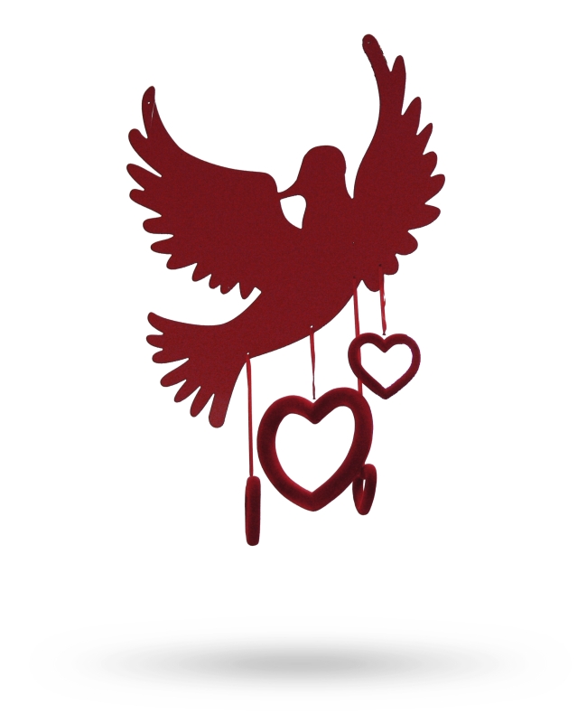 3D valentýnské srdce 19 cm, závěsná dekorace