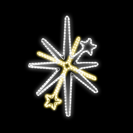 Světelný dekor Vločka s hvězdami LED 6822 - 102x76cm