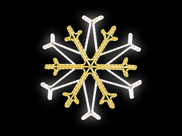 Světelný dekor Hvězda s vločkou LED 6892 - 83 x 83 cm