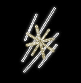 Světelný dekor Hvězda v čarách LED 7231 - 118x65cm