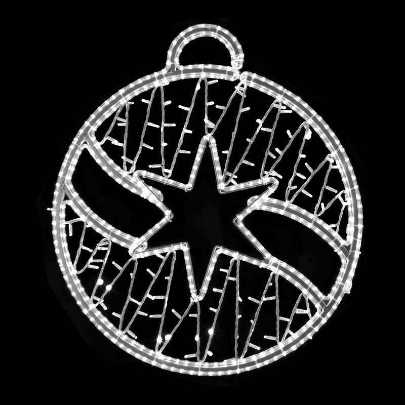 Světelný dekor Koule s hvězdou malá LED 7402 - 90 x 100 cm