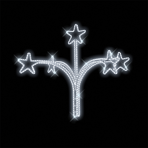 Světelný dekor na lampu 3D gejzír hvězd LED 8071 - 120 x 145 cm