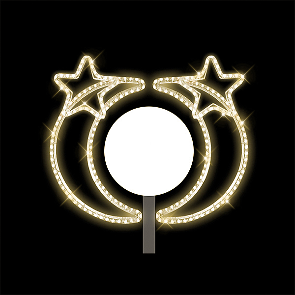 Světelný dekor na lampu Půlměsíce s hvězdami LED 8142 - 77 x 92 cm