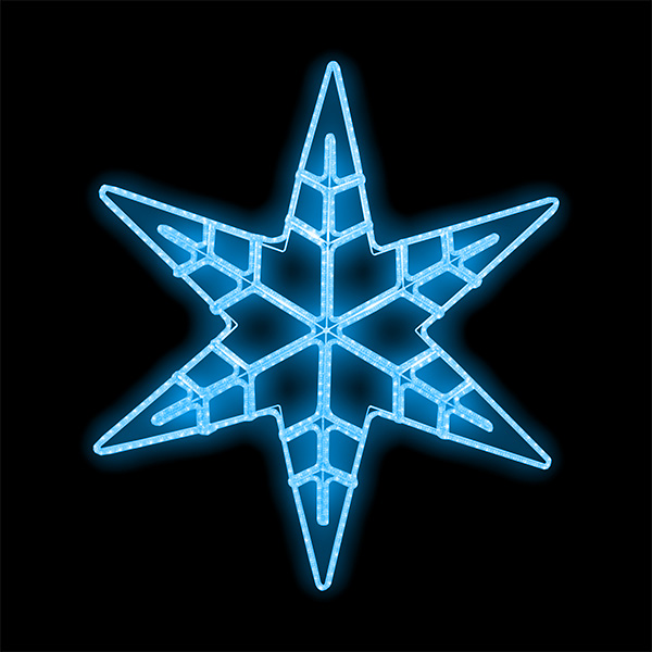 Světelný dekor Hvězda s vločkou LED 8541 - 151 x 127 cm