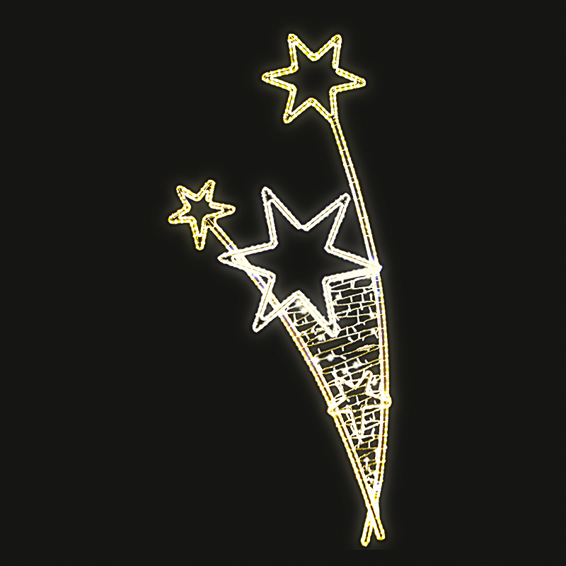 Světelný Dekor hvězdy s výpletem LED 1021 - 272 x 109 cm