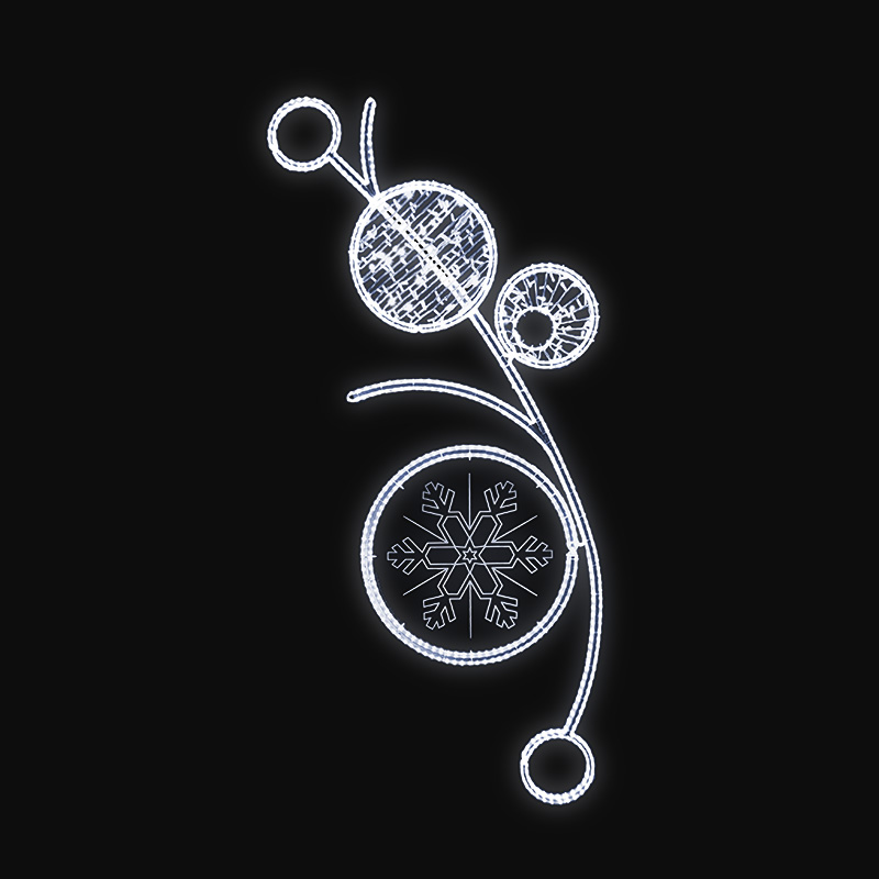 Světelný Dekor kruhy s plastovou vsadkou LED 1041 - 266 x 124 cm