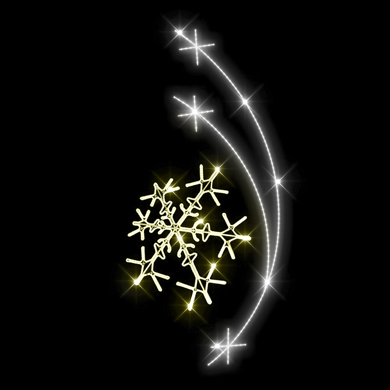 Světelný dekor Vločka na tyčích LED 1121 - 280 x 120 cm