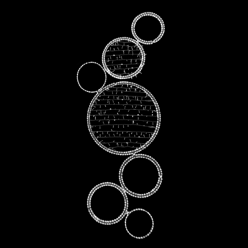 Světelný dekor Kruhy s výpletem LED 1131- 296 x 122 cm