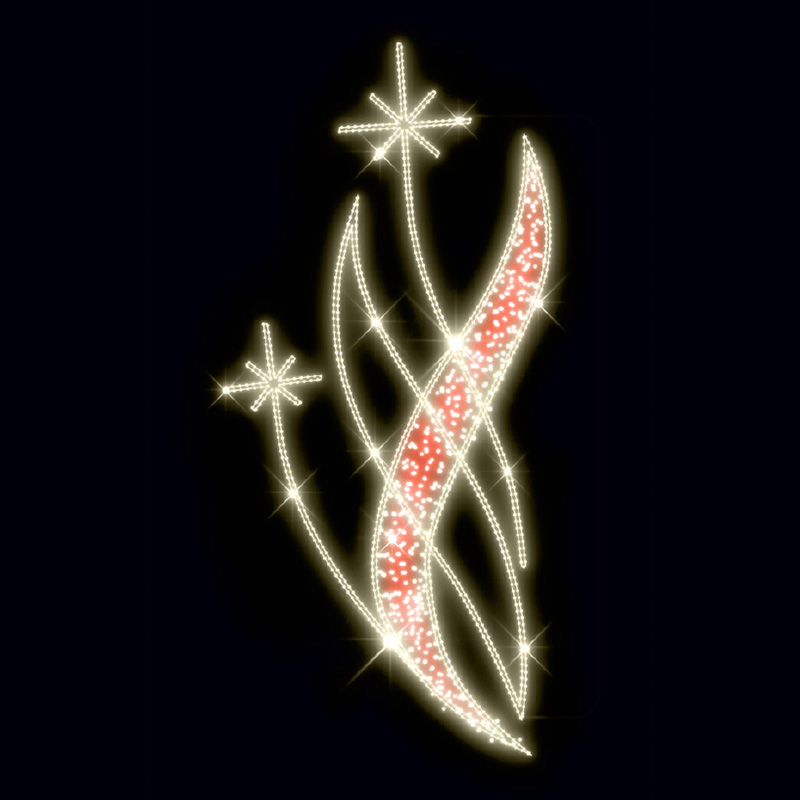 Světelný Dekor Listy s vločkami LED 9921 - 280 x 130 cm