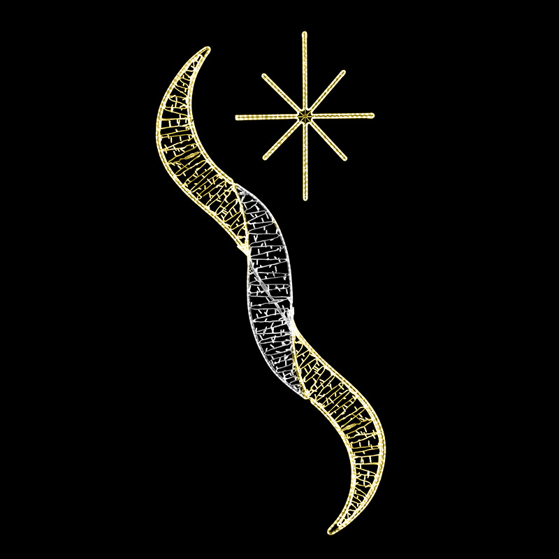 Světelný dekor Vločka s vlnkami velký LED 1151 - 310 x 144 cm