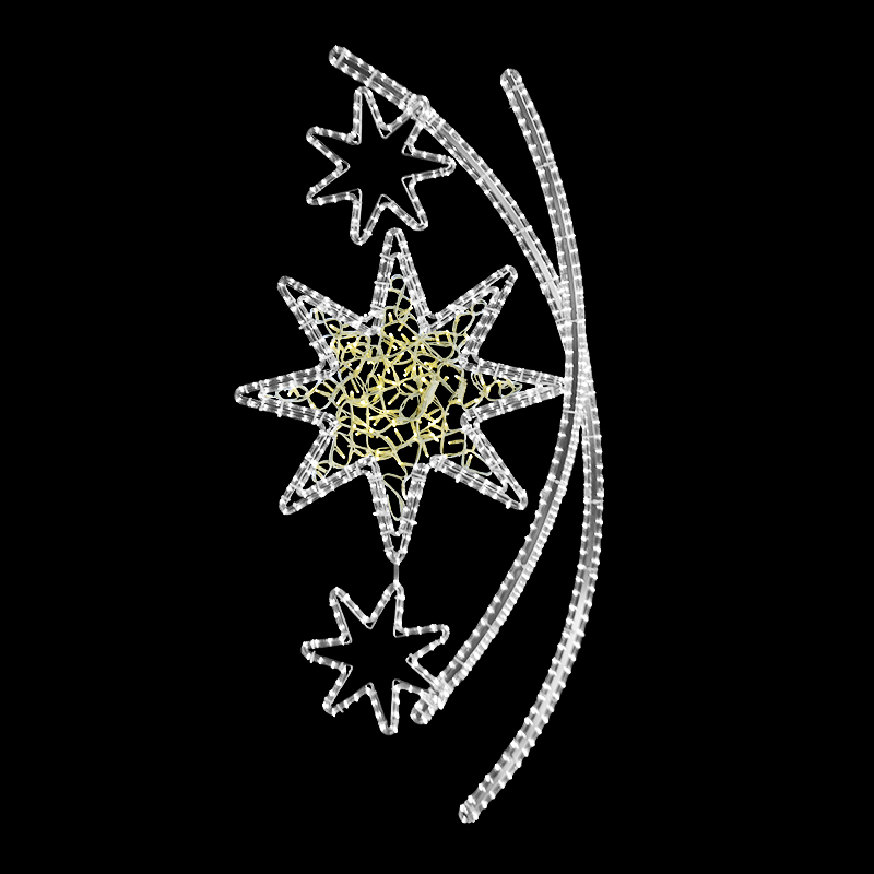 Světelný dekor Hvězdy v oblouku střední LED 1172 - 166 x 69 cm