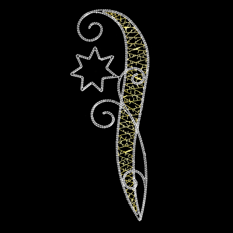 Světelný Dekor esíčko s hvězdou velký LED 1201 - 271 x 104 cm