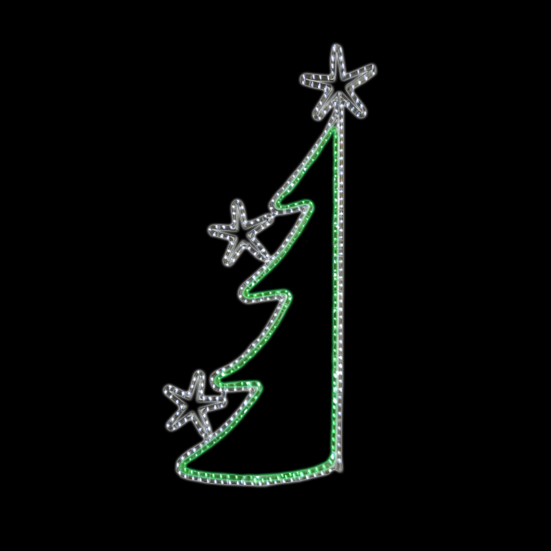 Světelný Dekor zelený stromek LED 1181 - 160 x 81 cm s výpletem