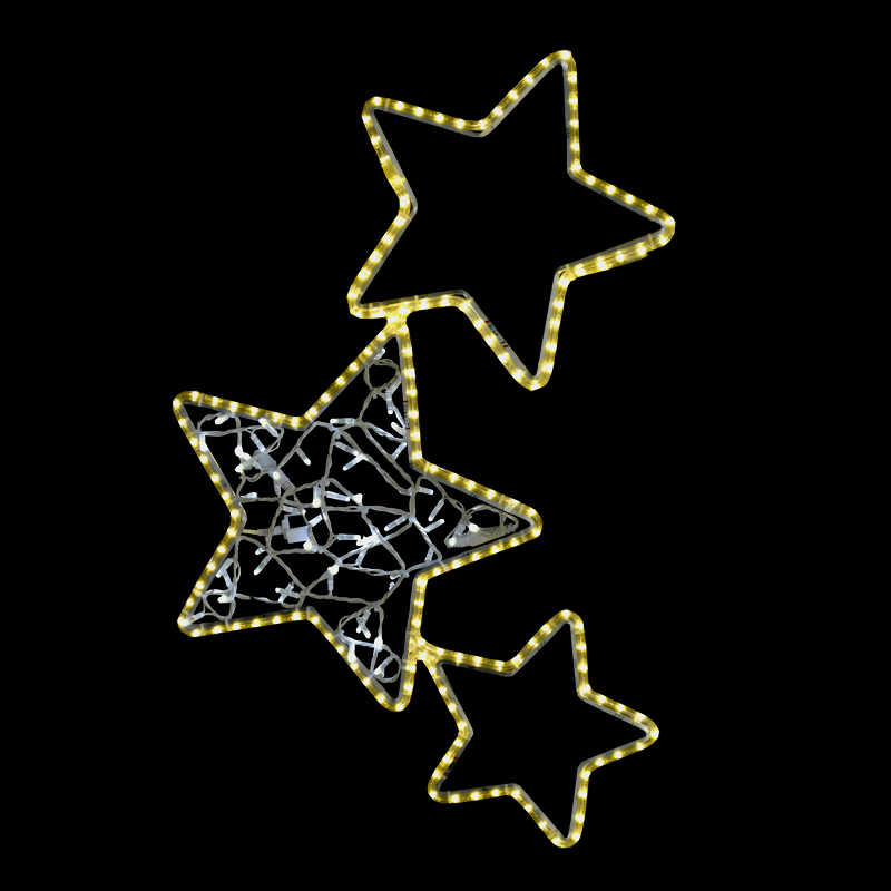 Světelný dekor 3 hvězdy LED 1142 - 110 x 68 cm