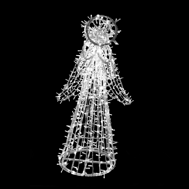 LED anděl s trubkou 3D 140 x 115 cm N67/10