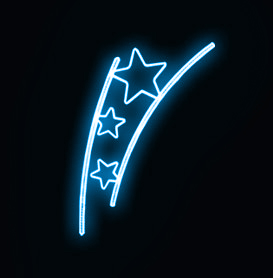 Světelný dekor Dvě tyče s hvězdami malý LED 7302 - 170 x 100 cm