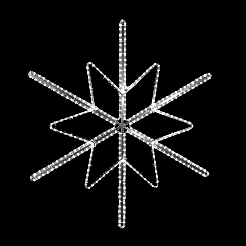 Hvězda s vločkou velká dekorace LED 1471 - 126 x 115 cm