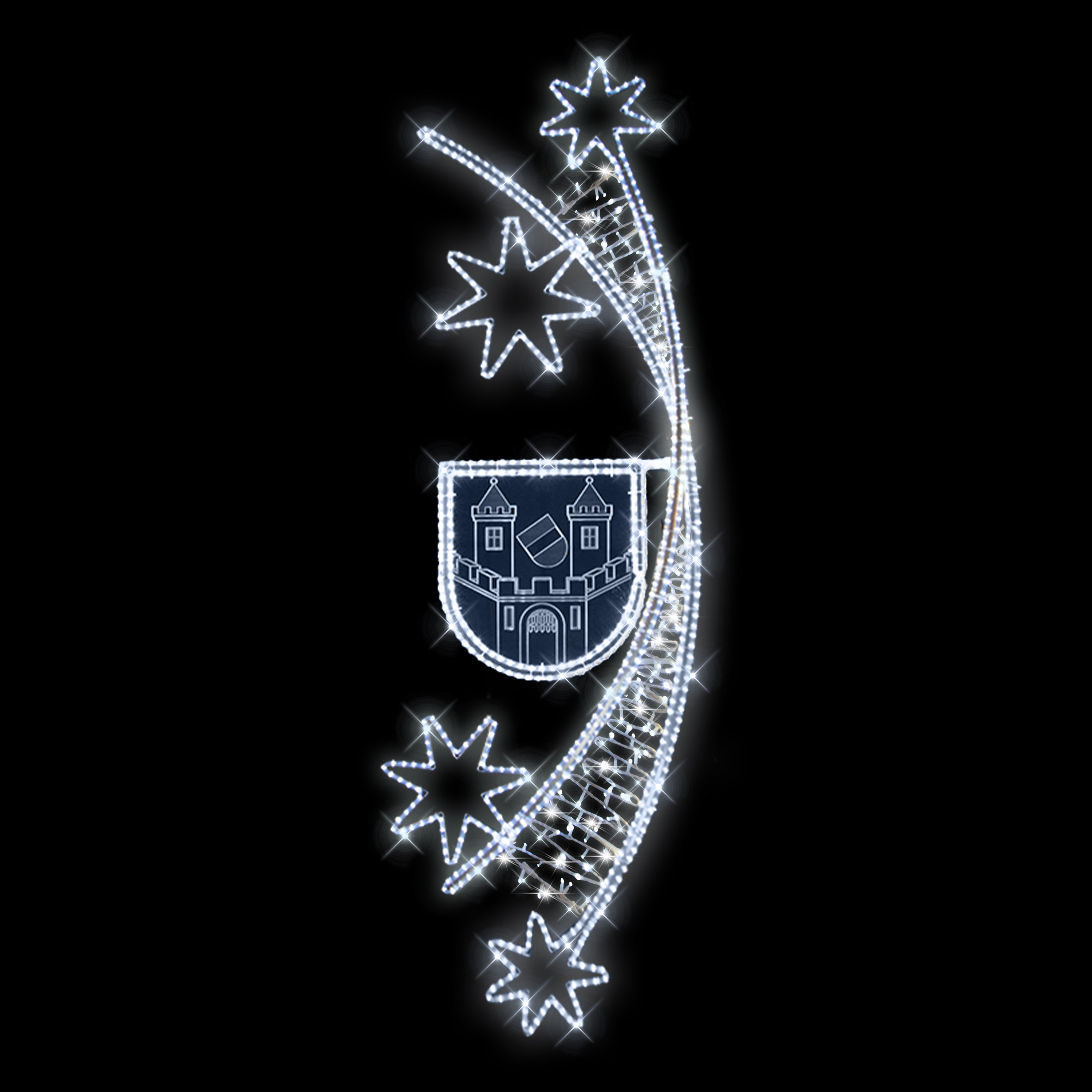 Dekorace hvězdy s oblohou s erbem LED 1321 E - 272 x 75 cm