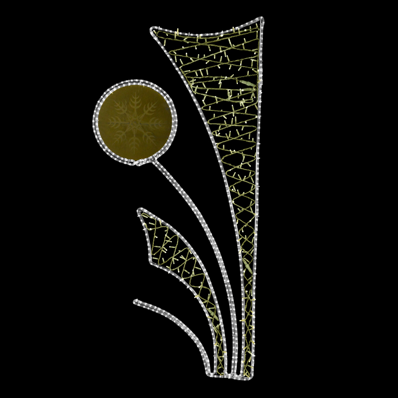 Světelný Dekor kruh v listech střední LED 1222 - 205 x 96 cm