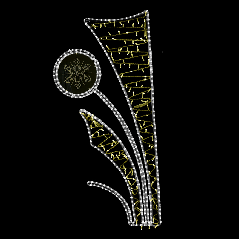 Světelný Dekor kruh v listech malý LED 1223 - 144 x 70 cm