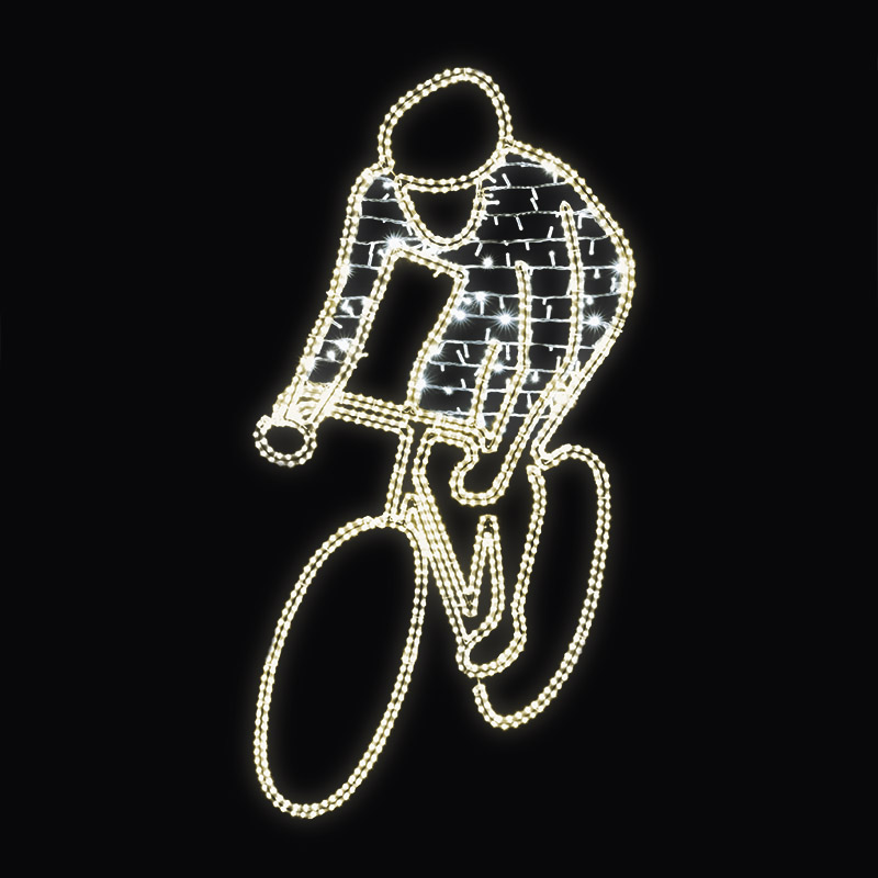 LED dekor cyklista N8/20 - 209 x 106 cm s výpletem