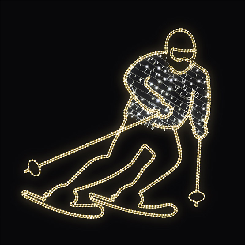 LED dekor lyžař N14/20 - 188 x 183 cm s výpletem