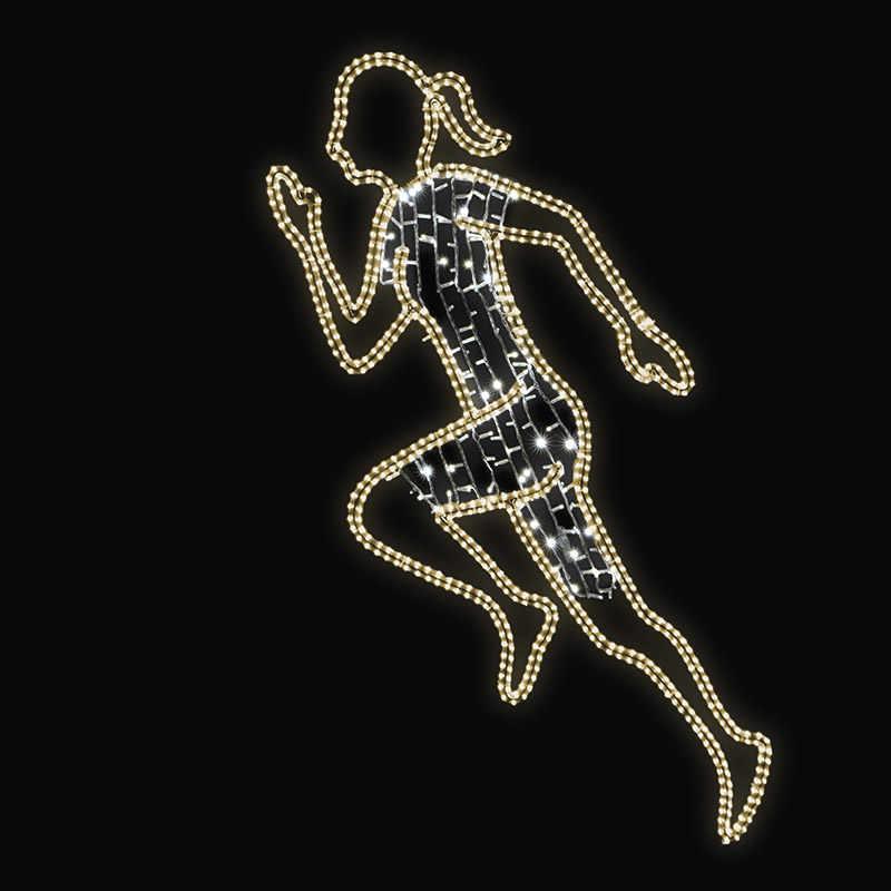 LED dekor běžkyně N16/20 - 206 x 127 cm s výpletem