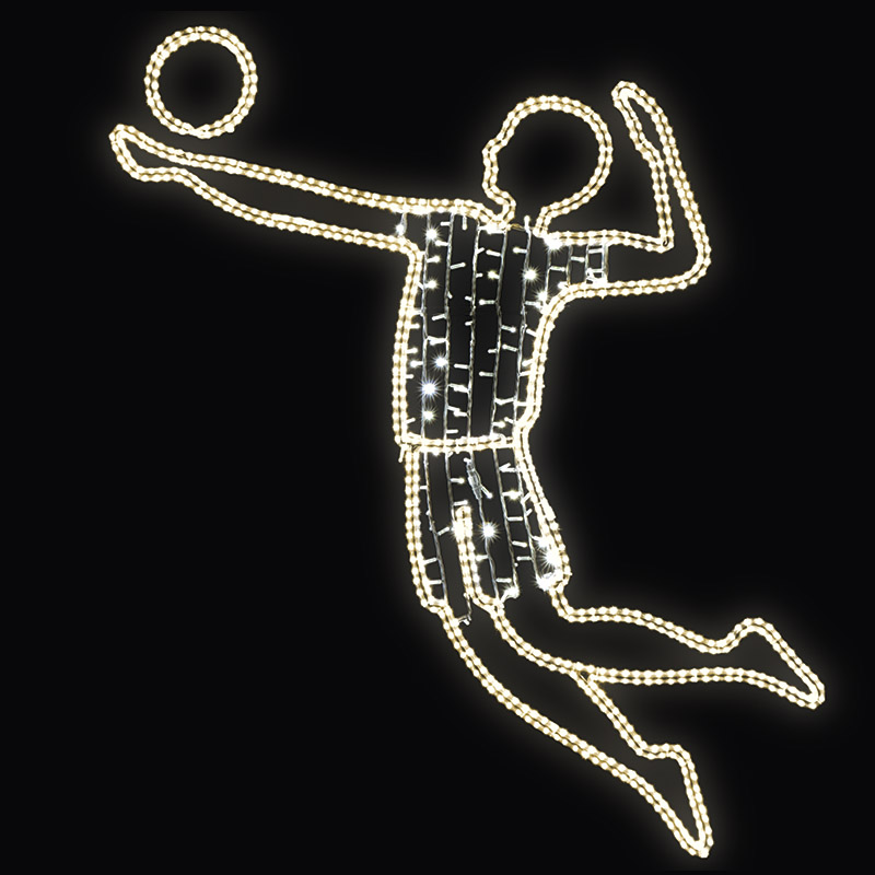 LED dekor volejbalista N18/20 - 207 x 176 cm s výpletem