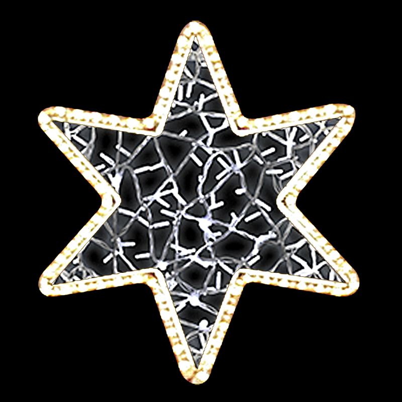 Světelný dekor hvězda LED 5573 - 55 x 55 cm s výpletem