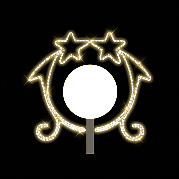 Světelný dekor na lampu Spojené komety s ornamenty LED 8122 - 110 x 120 cm