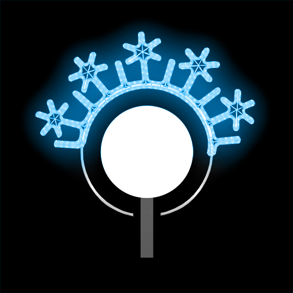 Světelný dekor na lampu Čelenka vloček LED 8312 - 90 x 106 cm