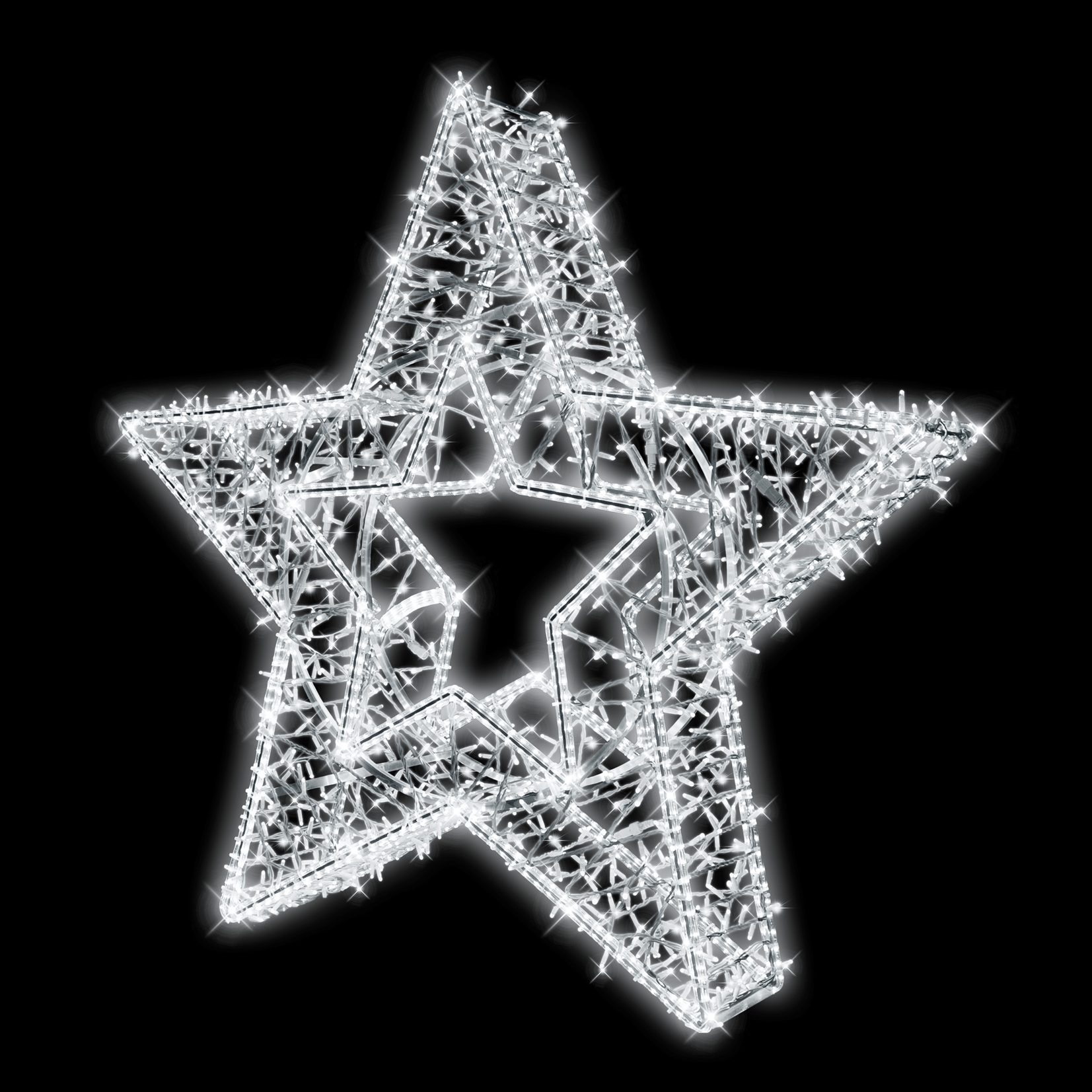 3D LED plochá hvězda - N10/23 - 24 V - 165 x 171 x 30 cm solitér