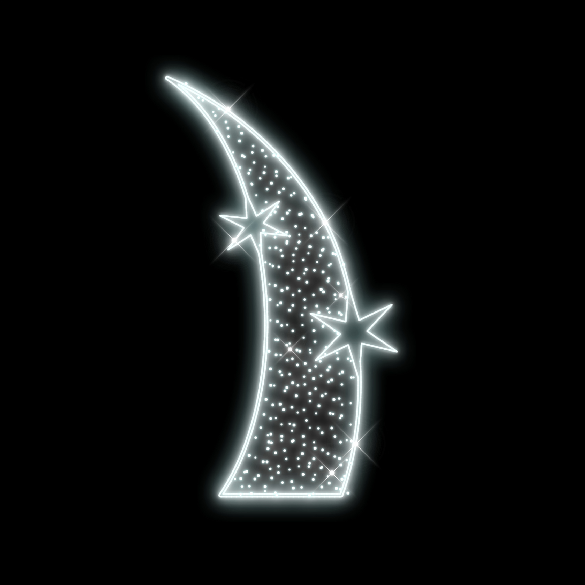 2D LED půloblouk s hvězdami střední - N17/25 - 24 V - 245 x 137 cm