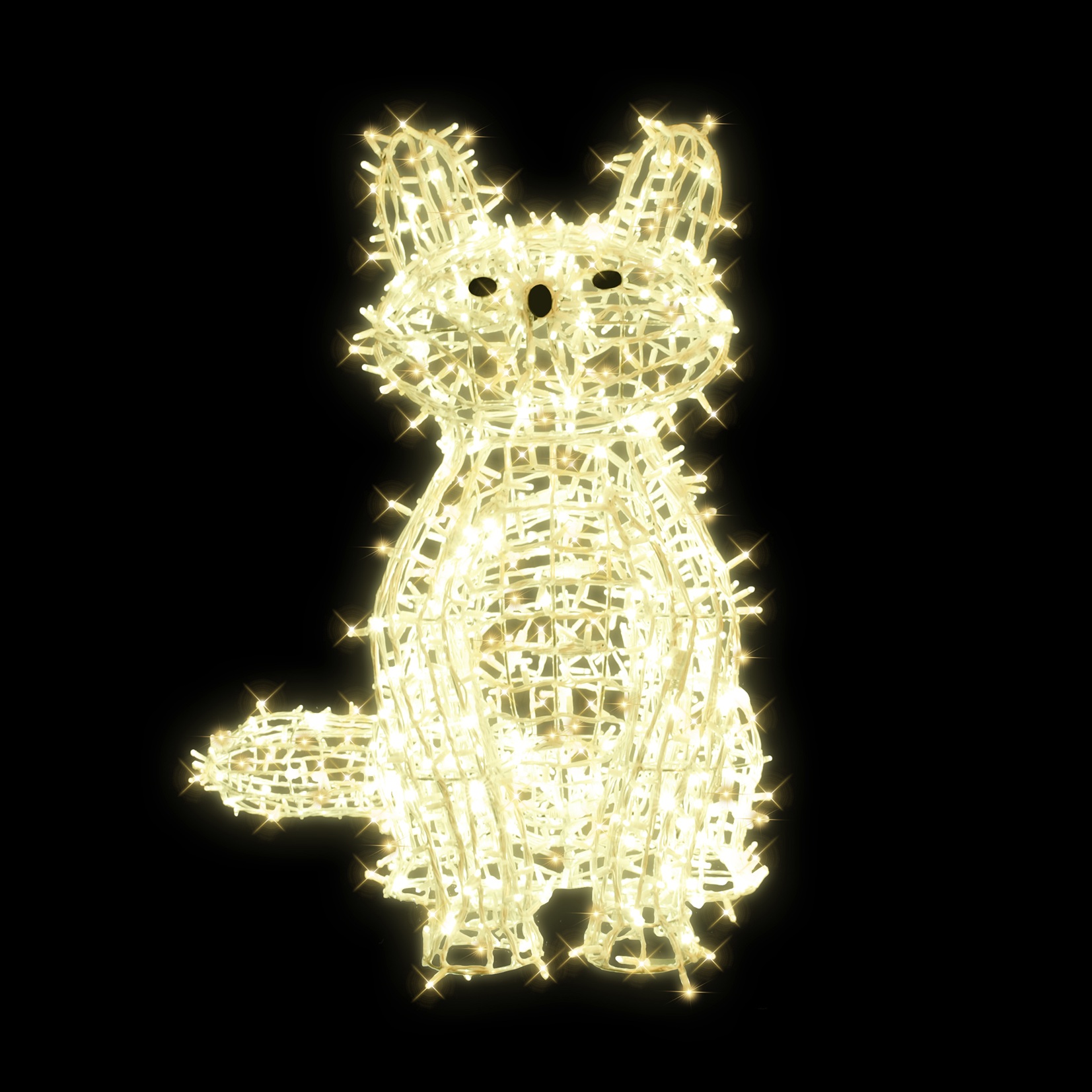 3D LED liška sedící hlava rovně - N26/25 - 24 V - 125 x 105 x 140 cm