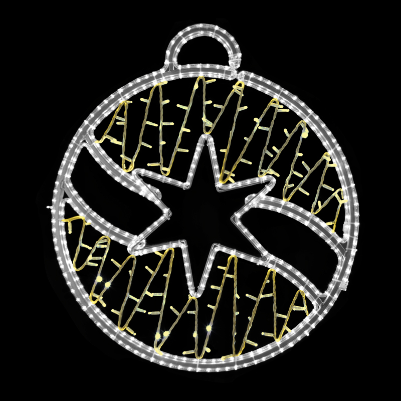 Světelný dekor Koule s hvězdou malá LED 7402 - 90 x 100 cm