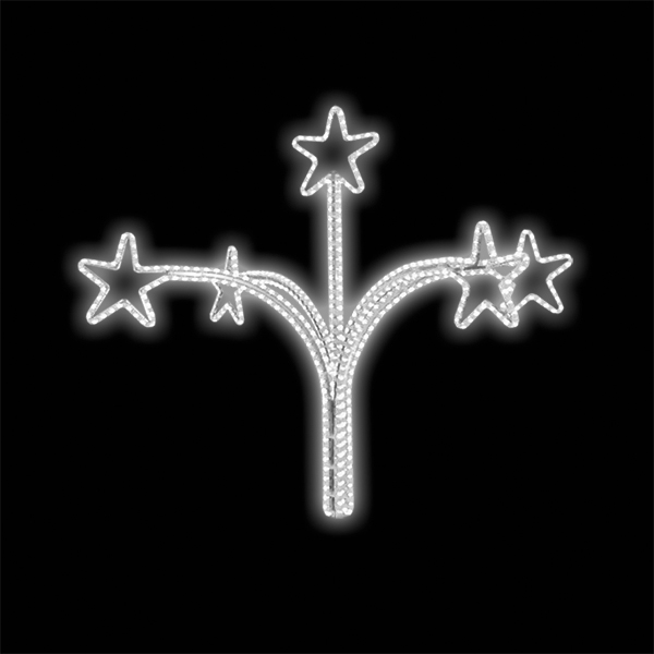 Světelný dekor na lampu 3D gejzír hvězd LED 8071 - 120 x 145 cm