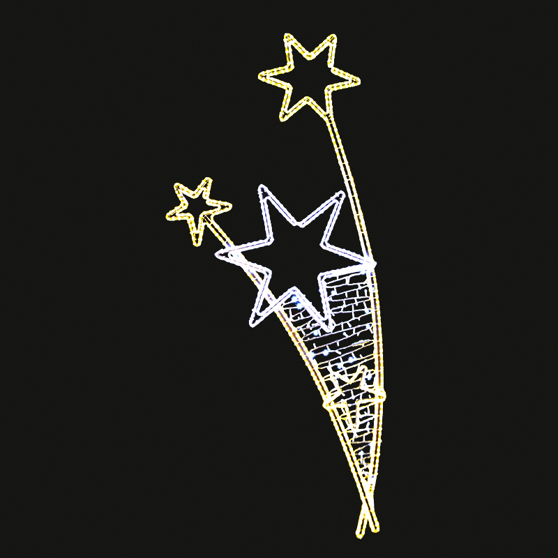 Světelný Dekor hvězdy s výpletem LED 1021 - 272 x 109 cm